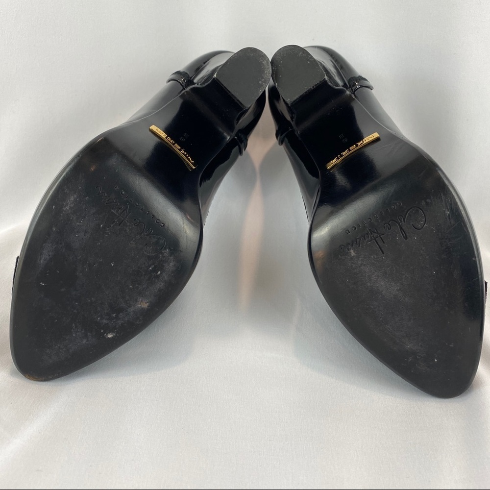 Cole Haan Patent Leather Platform Shoes With Bow - Picture 9 of 14